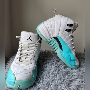 Air Jordan 12 Retro – White/Turquoise (Hyper Jade/Turbo Green) – Size 5Y